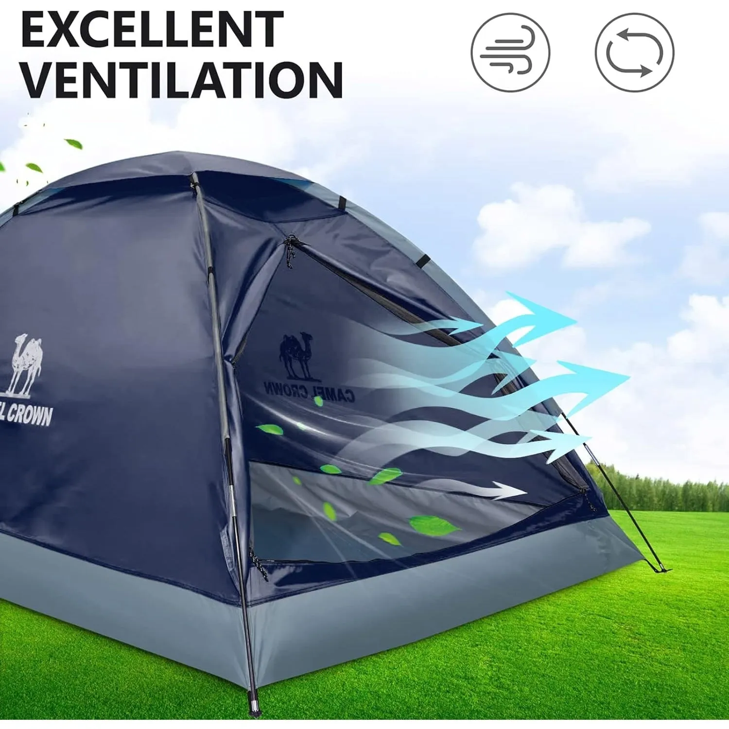 CAMEL CROWN Tents for Camping 2/3/4/5 Person Camping Dome Tent, Waterproof,Spacious, Lightweight Portable Backpacking Tent for Outdoor Camping/Hiking