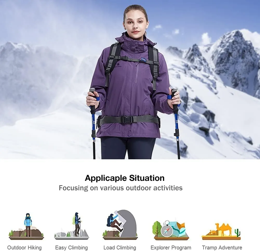 CAMEL CROWN Women's Waterproof Ski Jacket 3 in 1 Winter Coat Windbreaker Snowboard Jackets for Rain Snow Outdoor Hiking