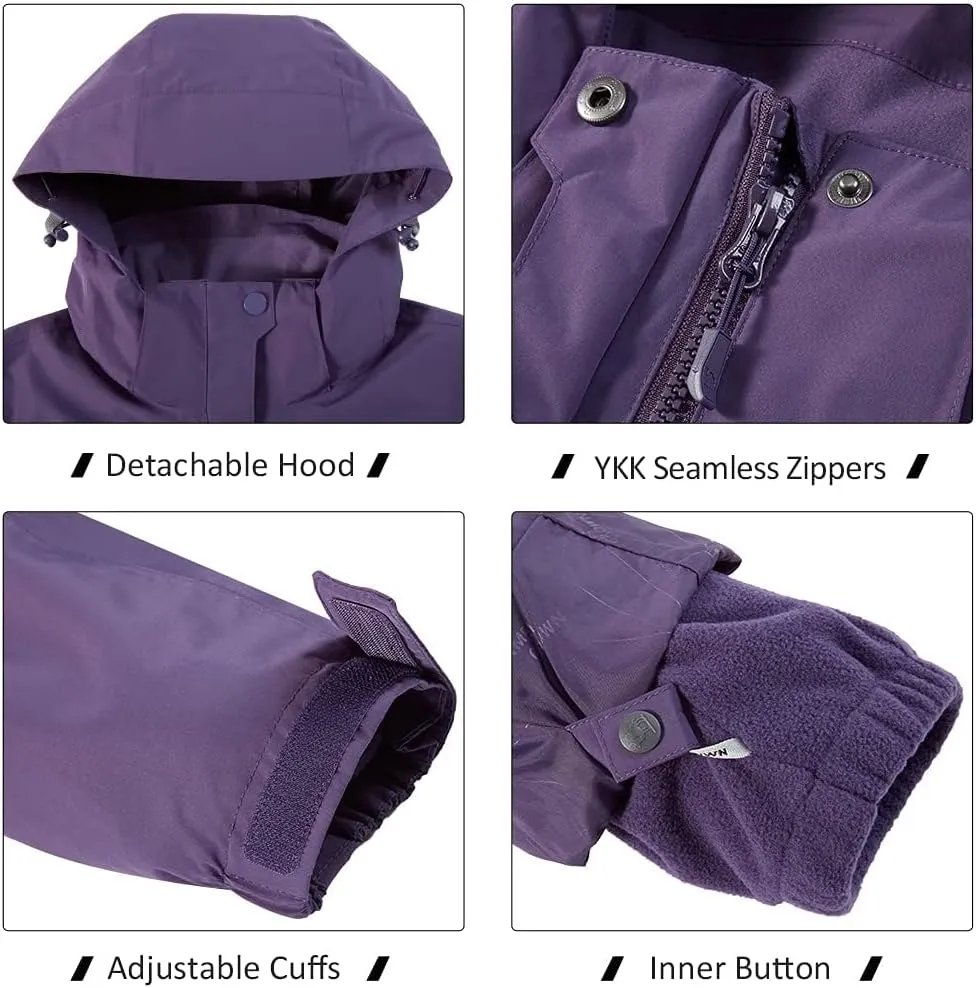 CAMEL CROWN Women's Waterproof Ski Jacket 3 in 1 Winter Coat Windbreaker Snowboard Jackets for Rain Snow Outdoor Hiking