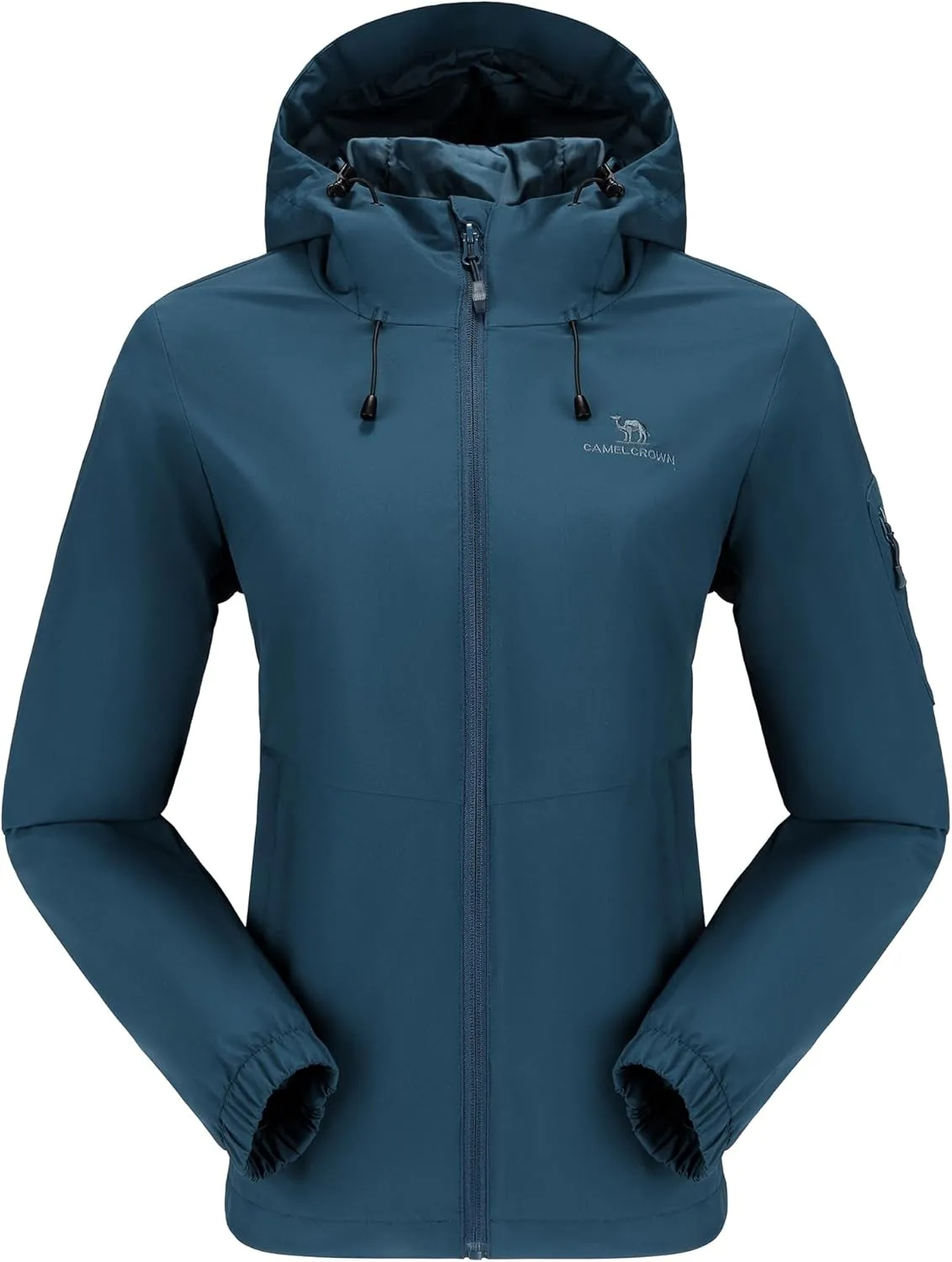 CAMELSPORTS Women's Rain Jacket Lightweight Windbreaker Hooded Raincoat Windproof Coat Shell for Outdoor Hiking