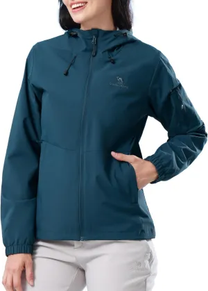 CAMELSPORTS Women's Rain Jacket Lightweight Windbreaker Hooded Raincoat Windproof Coat Shell for Outdoor Hiking