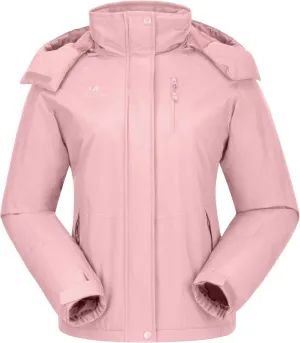 CAMELSPORTS Women's Waterproof Snow Ski Jakcet Fleece Warm Winter Coat Hooded Windproof Insulated Snowboarding Jacket