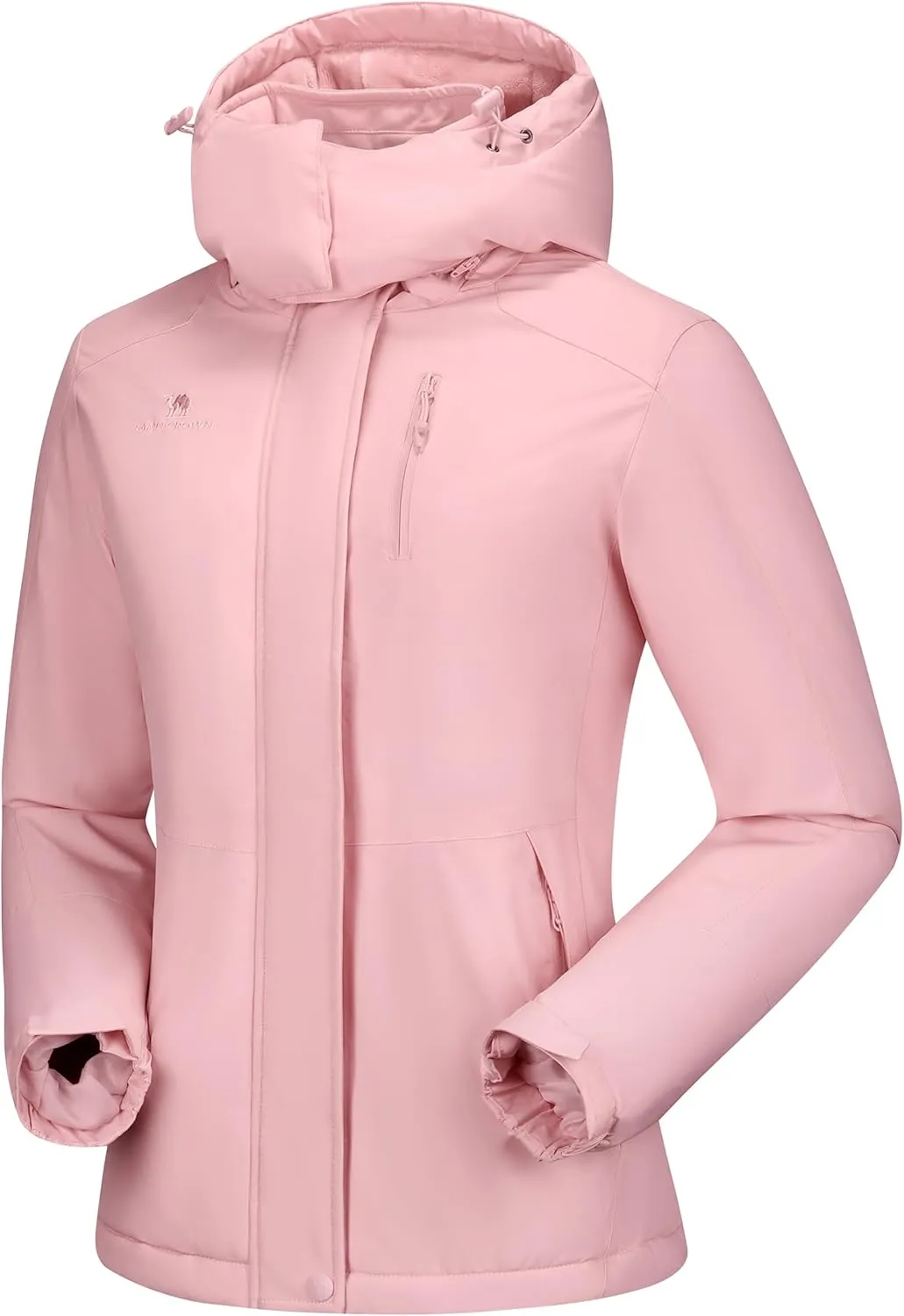 CAMELSPORTS Women's Waterproof Snow Ski Jakcet Fleece Warm Winter Coat Hooded Windproof Insulated Snowboarding Jacket