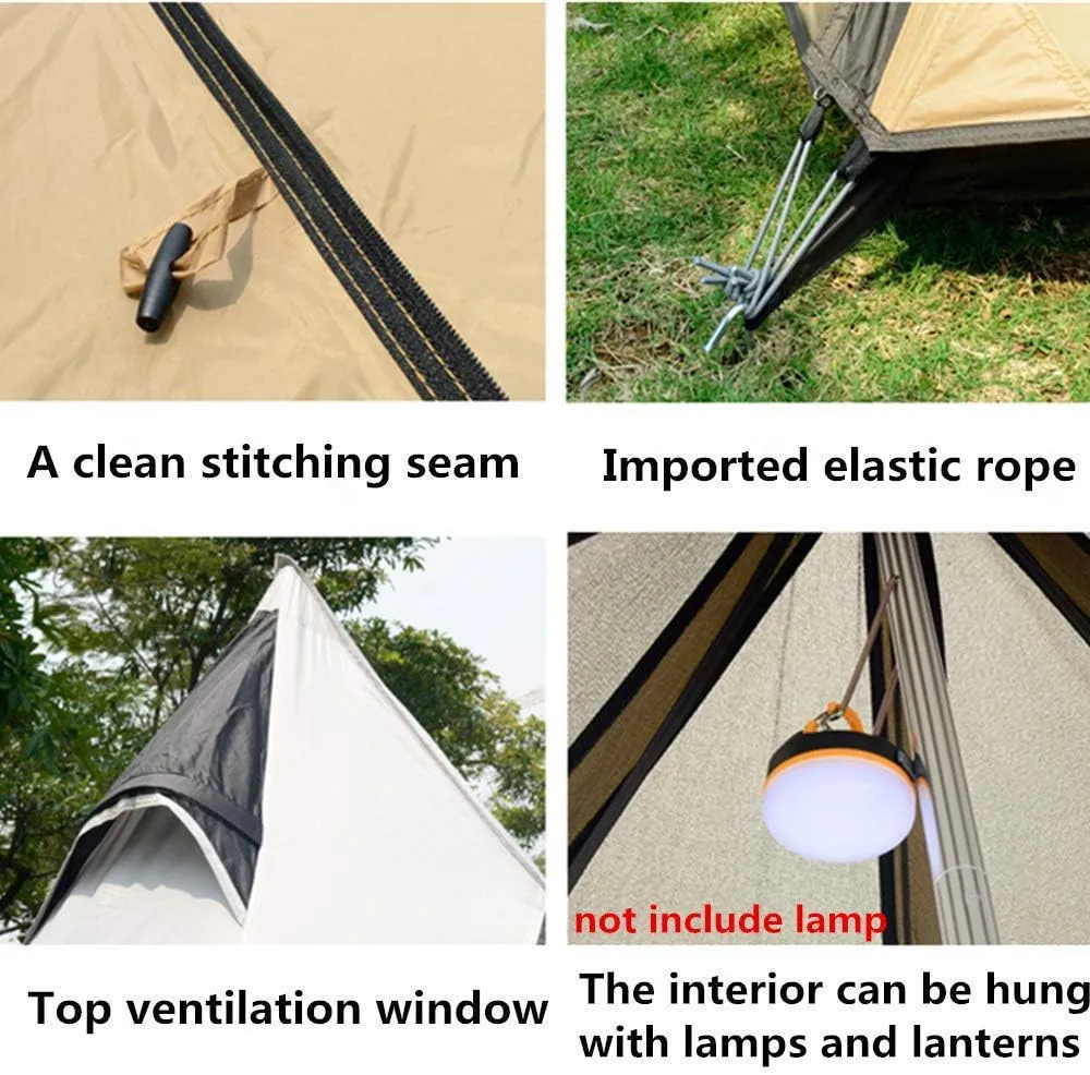 Camping Pyramid Tipi Tent Adult Indian Teepee Tent Yurt Tent Double Layers Tents for Outdoor Camping Hiking Hunting 2 Person