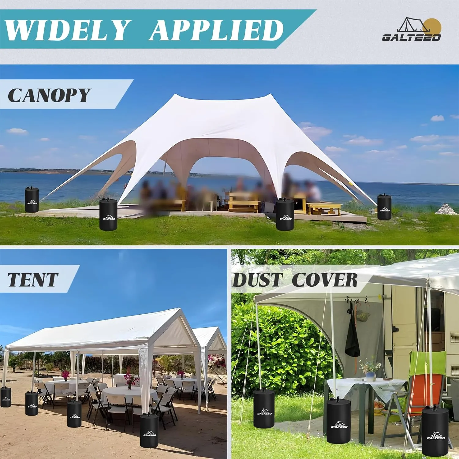 Canopy Water Weight Bag,88 LBS Water Tent Weights Set of 4 Leg Weights for Pop Up Canopy,Canopies,Tent,Gazebo,Black
