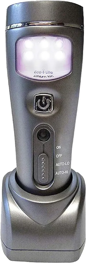 Capstone Lighting 4-in-1 Eco-I-Lite - Use as Emergency Flashlights, Night Light, Power Failure Light & Work Light - Rechargeable Flashlight Great for Hurricane Supplies, Black Outs, Power Failure