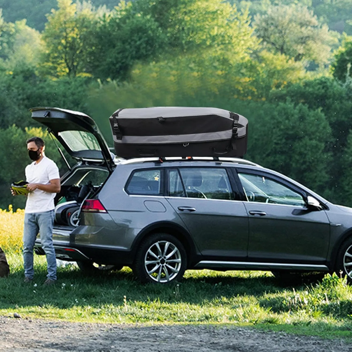 Car Roof Bag - Roof Cargo - Car Luggage Box | Waterproof Auto Luggage, Wear Resistant Rooftop Top Cargo, Tear Resistant Auto Luggage Box, Roof Top Bag for Cars(51.18x43.31x16.54 inches)