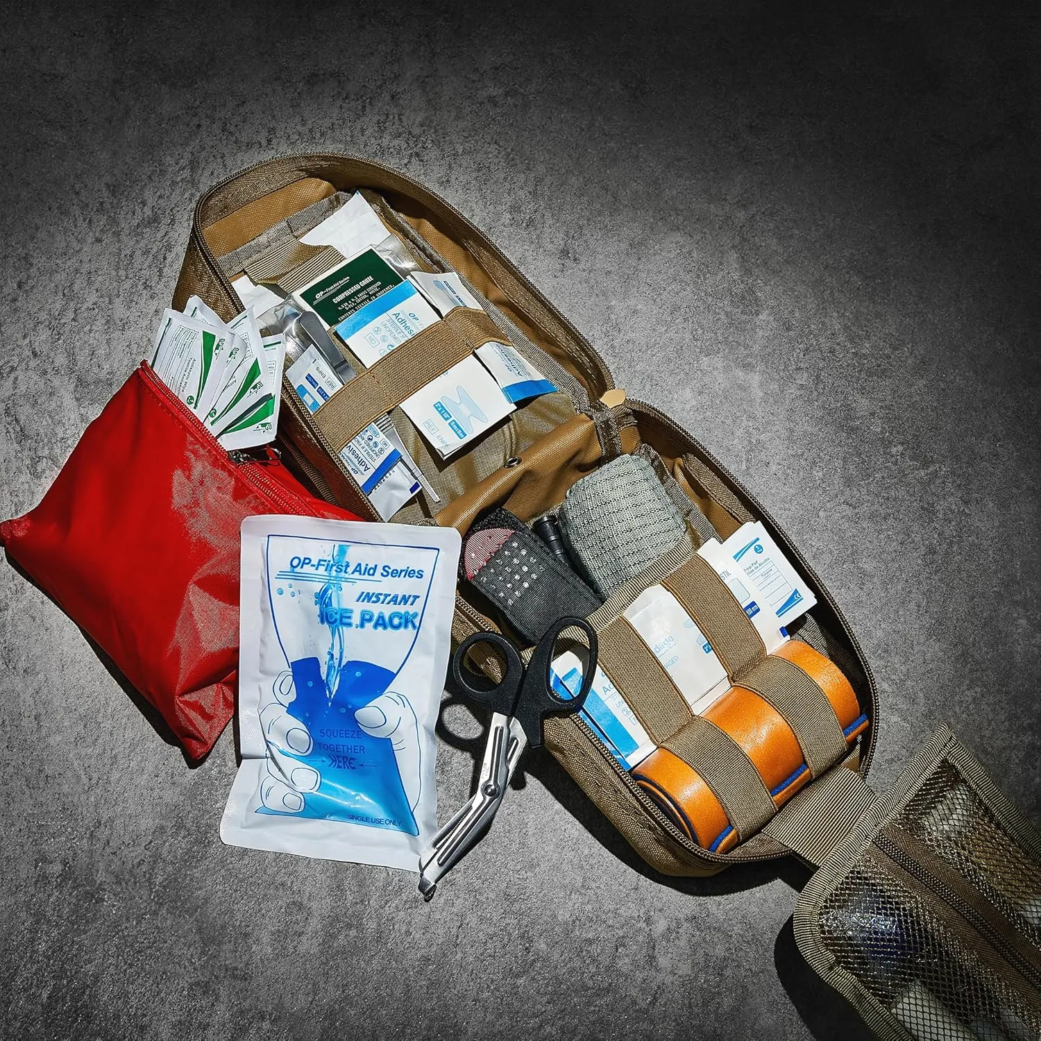 CareTac Advanced First Aid Trauma Kit for Camping & Travel – Emergency Tactical IFAK with C.A.T Tourniquet, Chest Seal, Israeli Bandage, Splint, CPR Mask – Bleed Control, Gunshot Wounds, Burns & Cuts