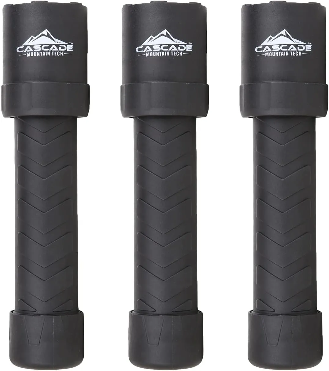 Cascade Mountain Tech 1000-Lumen IPX8 Waterproof LED Flashlight with 3 Light Modes for Outdoor and Emergency Use - 3 Pack