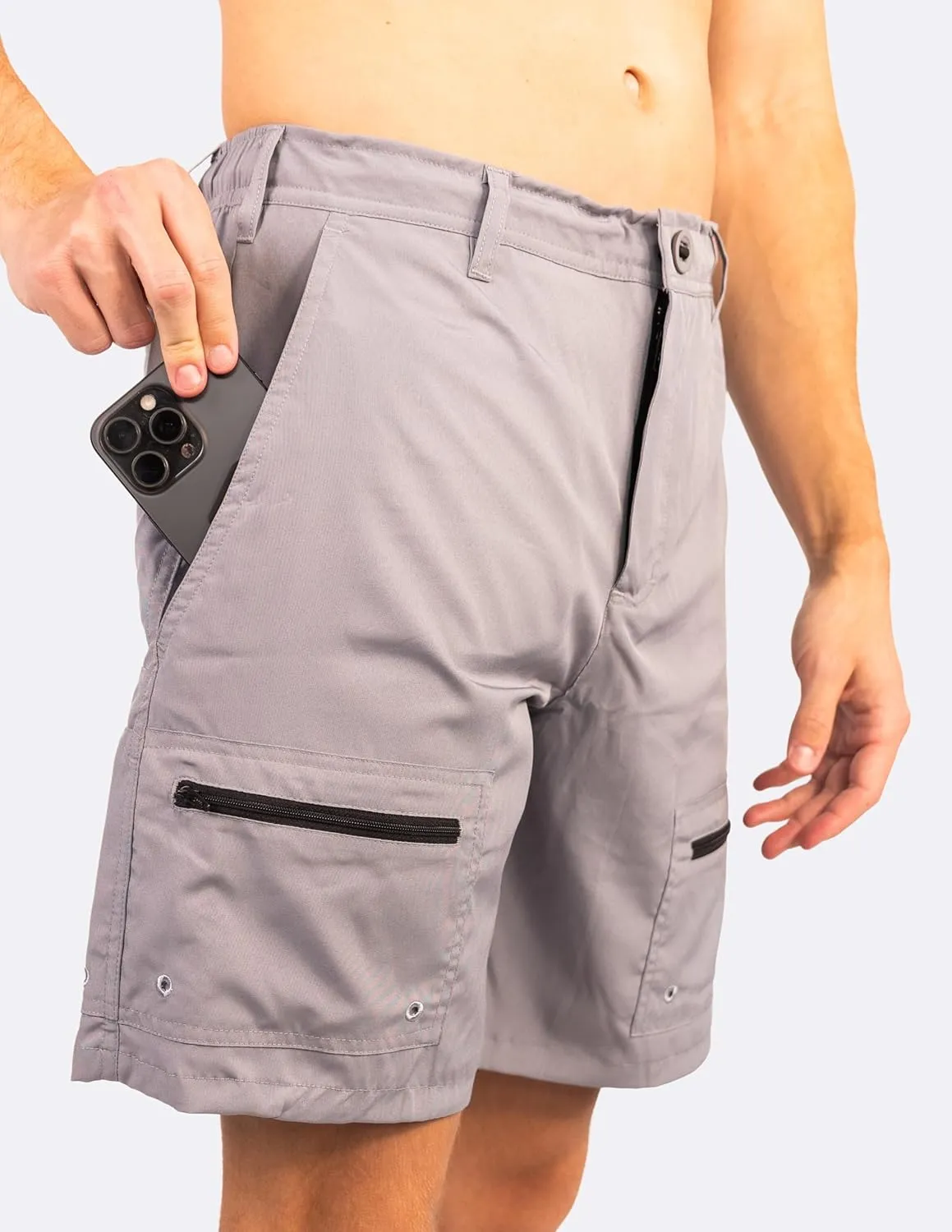 Castaway (Black) and Angler (Grey) Waterproof Pocket Outdoor Shorts - Gen 2