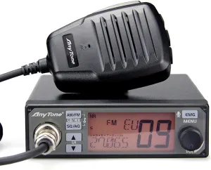 CB Radio Mobile AnyTone AT-500M II Transceiver for Vehicles, Truck, WX Weather Channel, VOX, CTCSS/DCS Code, NRC Noise Reduction, 7 Color Display, 12V Input Voltage, AM/FM, PA, Echo, NB/ANL, Black