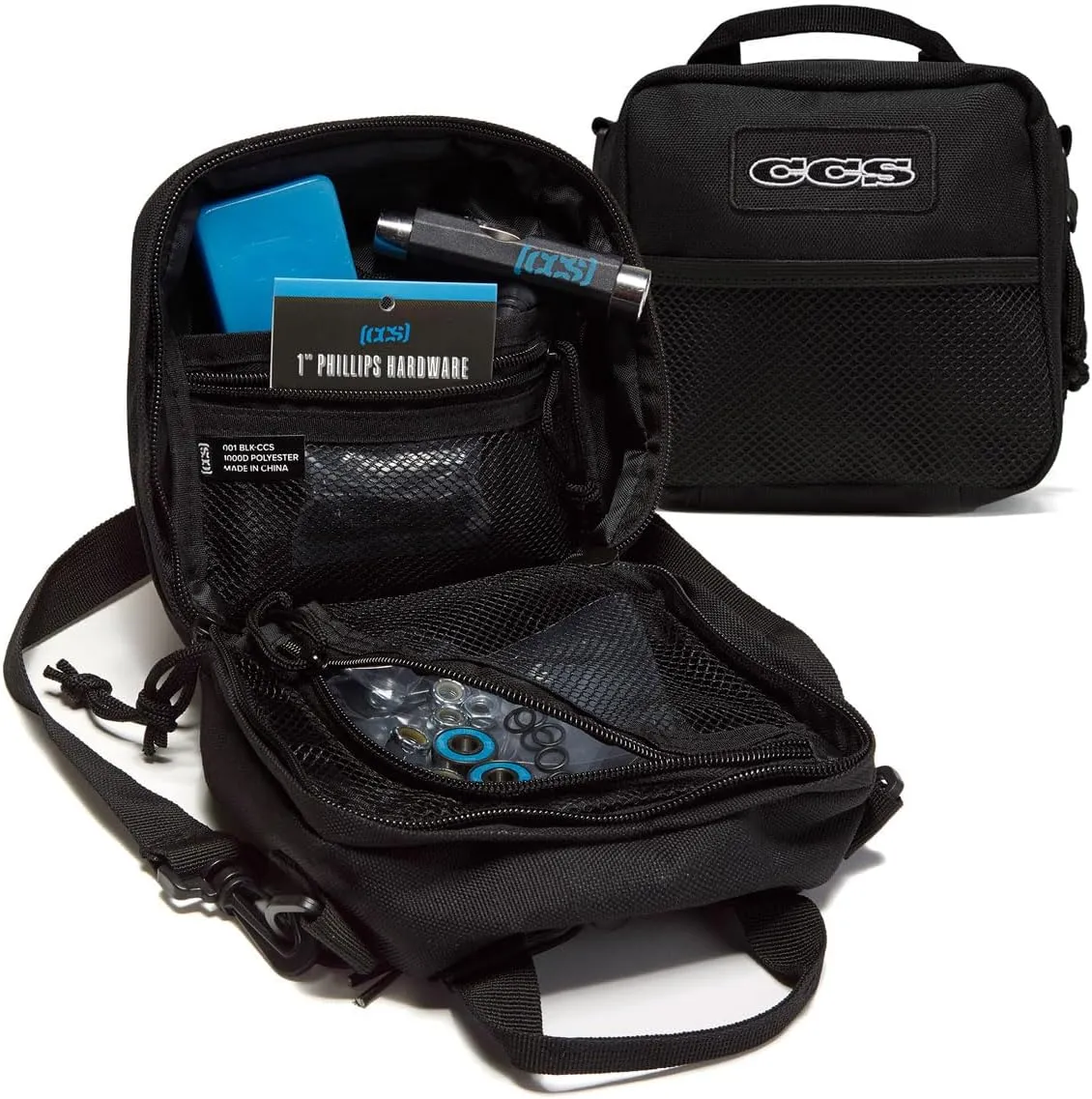 [CCS] Emergency Skate Kit | Hardware, Grip & Skate Tool, Bearings, Wax, & Shoe Laces Options | Skate Trip Essentials | Utility Bag Included
