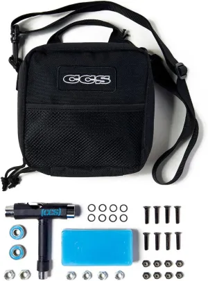[CCS] Emergency Skate Kit | Hardware, Grip & Skate Tool, Bearings, Wax, & Shoe Laces Options | Skate Trip Essentials | Utility Bag Included