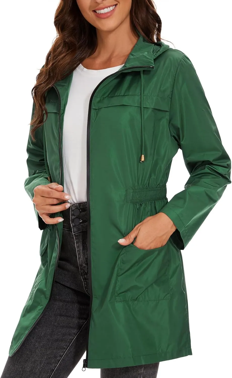 Century Star Packable Rain Jackets Waterproof Womens Rain Coats with Hood Lightweight Windbreaker Jacket