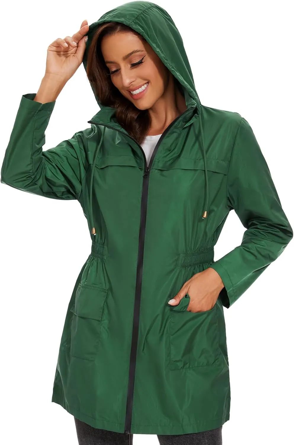 Century Star Packable Rain Jackets Waterproof Womens Rain Coats with Hood Lightweight Windbreaker Jacket