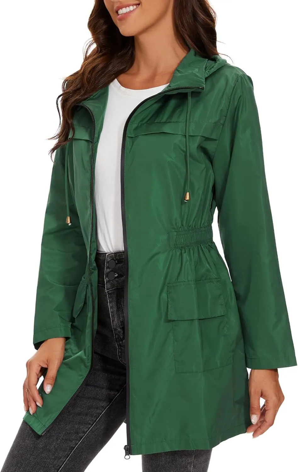 Century Star Packable Rain Jackets Waterproof Womens Rain Coats with Hood Lightweight Windbreaker Jacket