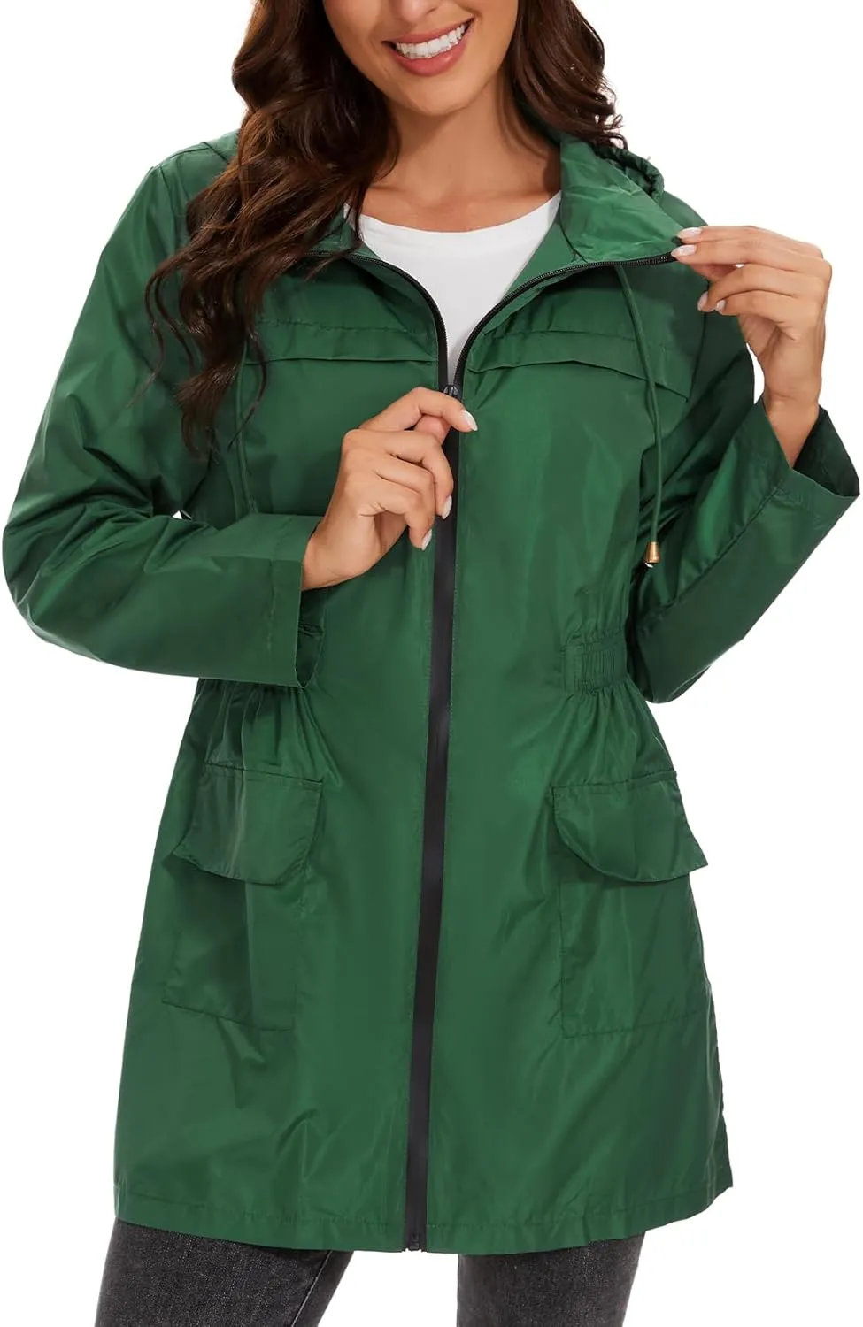 Century Star Packable Rain Jackets Waterproof Womens Rain Coats with Hood Lightweight Windbreaker Jacket