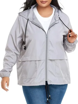 Century Star Plus Size Rain Jackets for Women Waterproof Windbreaker Jacket Women's Raincoats with Hood Lightweight Packable