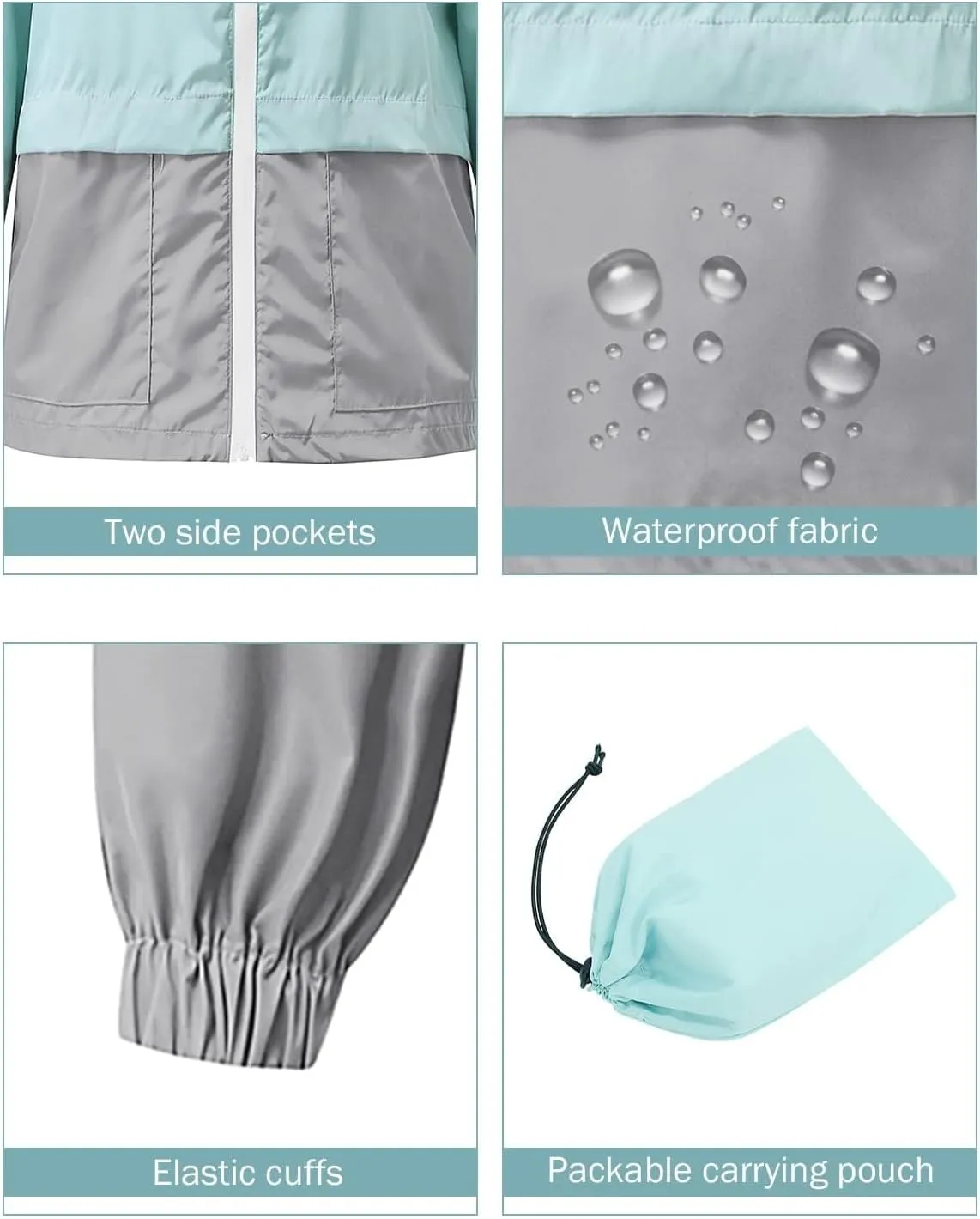 Century Star Plus Size Rain Jackets for Women Waterproof Windbreaker Jacket Women's Raincoats with Hood Lightweight Packable