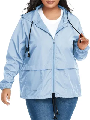 Century Star Plus Size Rain Jackets for Women Waterproof Windbreaker Jacket Women's Raincoats with Hood Lightweight Packable