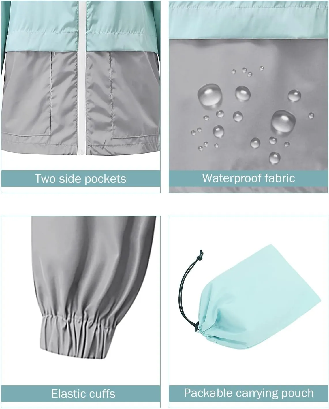 Century Star Plus Size Rain Jackets for Women Waterproof Windbreaker Jacket Women's Raincoats with Hood Lightweight Packable