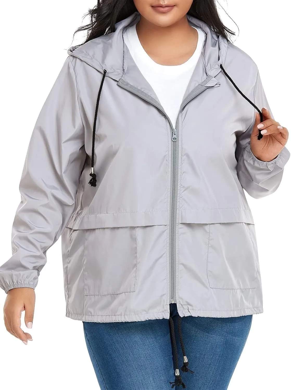 Century Star Plus Size Rain Jackets for Women Waterproof Windbreaker Jacket Women's Raincoats with Hood Lightweight Packable
