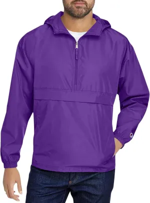 Champion Mens Packable Anorak 1/4 Zip Jacket, 2XL, Safety Green