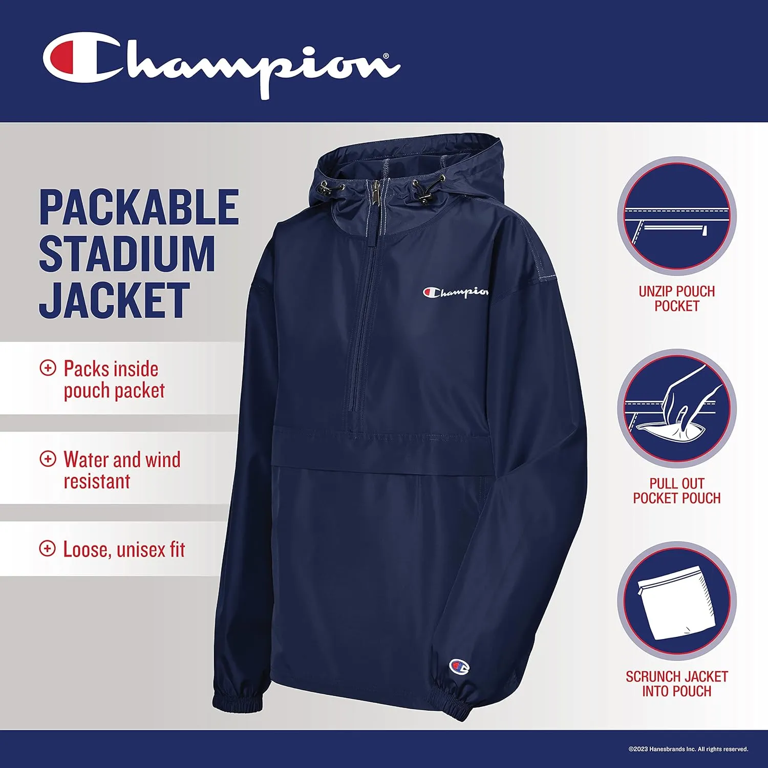 Champion Men's Stadium Packable Jacket (Retired Colors)