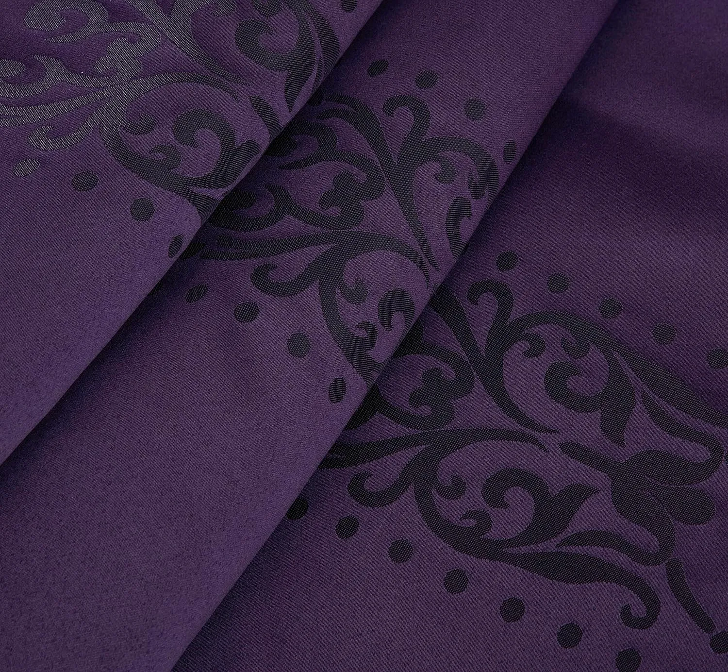 Chezmoi Collection 7-Piece Jacquard Floral Comforter Set (King, Purple/Dark Purple)