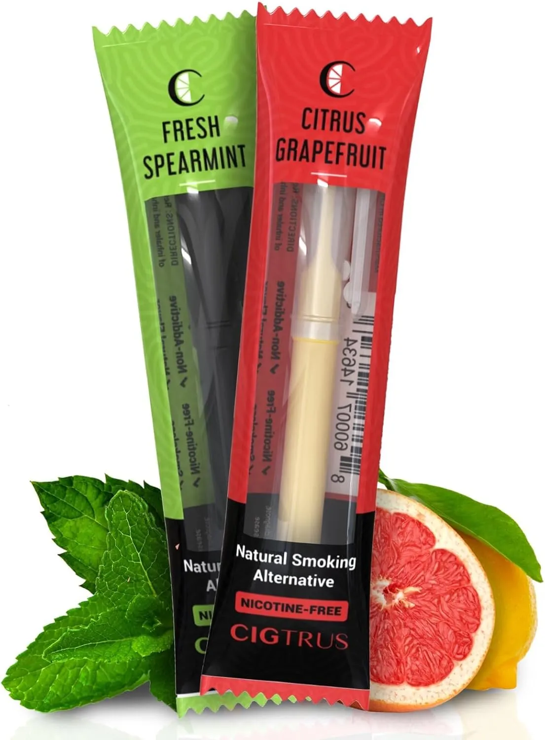 Cigtrus Craving Relief Inhaler, Natural Quit Smoking Substitute, Nicotine & Tobacco-Free, Cigtrus Non-Electric Solution (Citrus Grapefruit & Spearmint) - Pack of 2