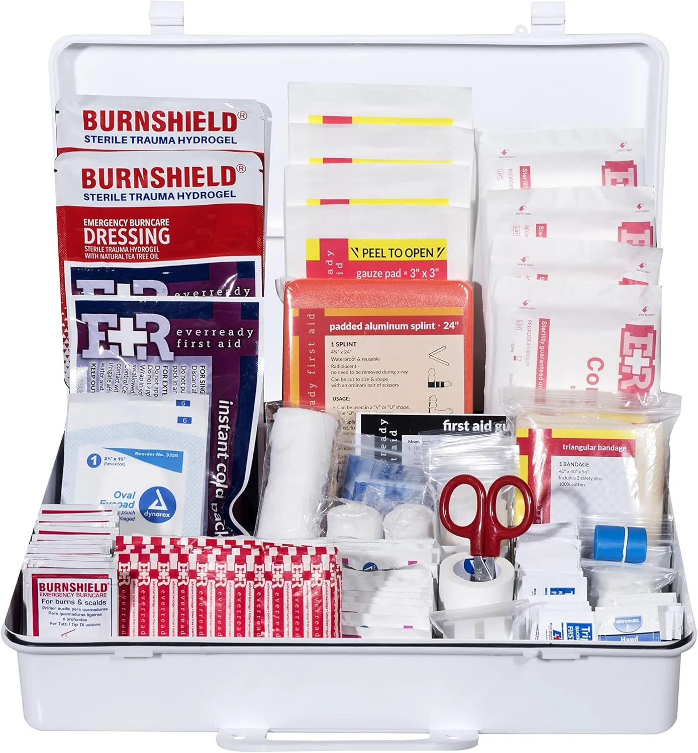 Class B OSHA ANSI Compliant First Aid Kit – Emergency Medical Supplies in Wall-Mountable Plastic Case for Workplace, Office, Home – 190 Piece - FSA/HSA Eligible