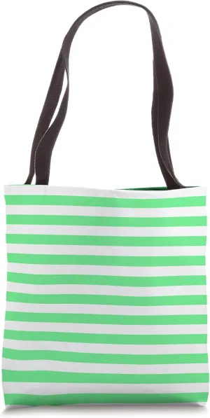 Classic Algae Green Cabana Tent Stripe Tote Bag