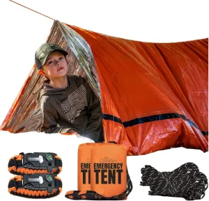 CloudTen Survival Gear: Lightweight 2 Person Survival Tent with Multi-Function Paracord Bracelets - Essential Emergency Tent & Bug Out Bag Items for Preppers, Hikers, Survivalists, Campers, Boy Scouts