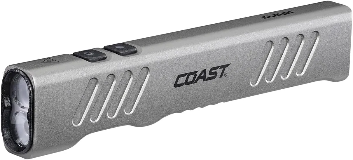 Coast Slayer RED 1000 Lumen USB-C Rechargeable LED Flashlight with Red Mode, Spot/Flood, Memory Mode and Pocket Clip