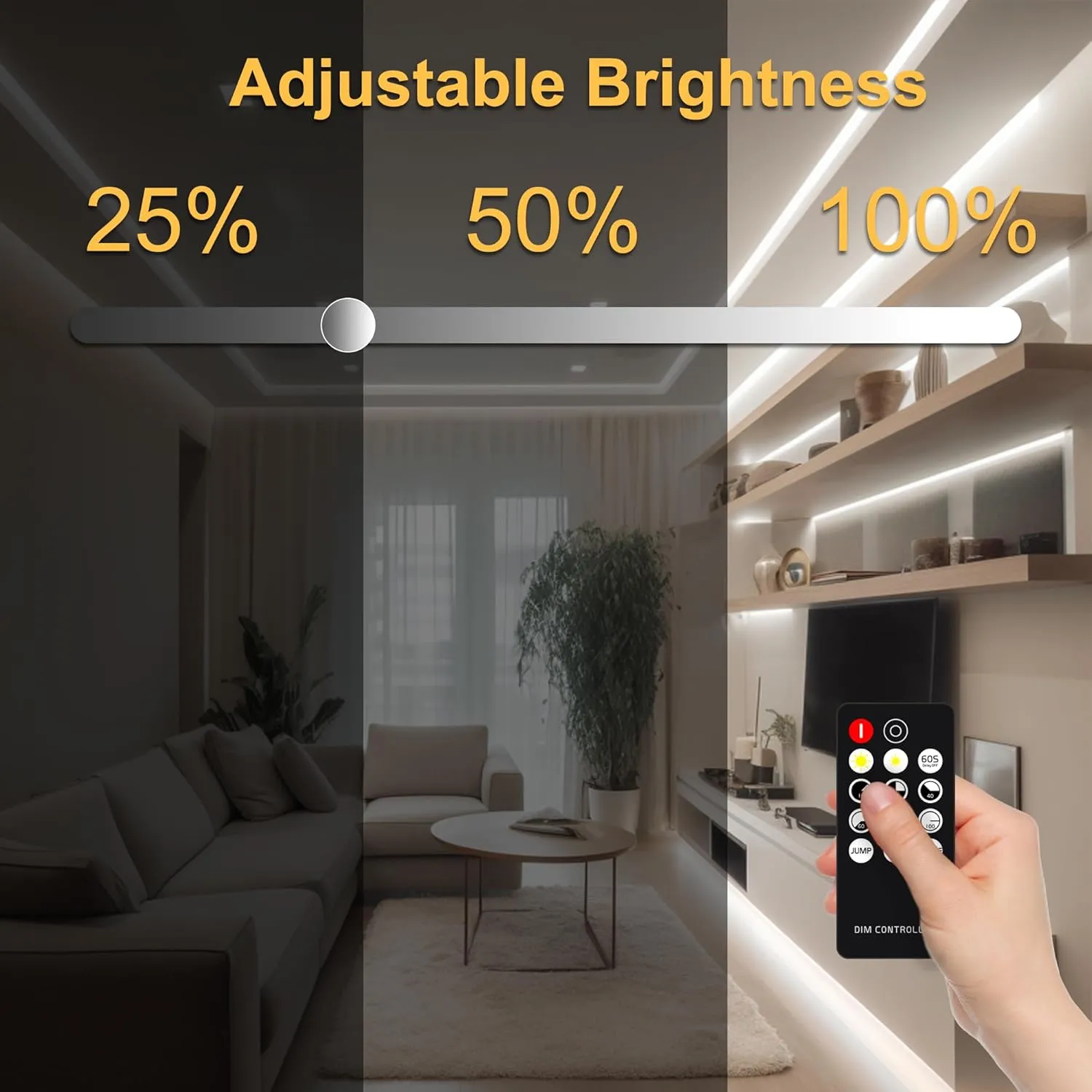 COB LED Strip 32.8ft,Dimmable Strip Lights, 6000K Daylight Super Bright LED Strip Lights, DC24V CRI90 ,LED Tape Light with UL-Listed Power Supply, Indoor for Closet,Bedroom,Kitchen