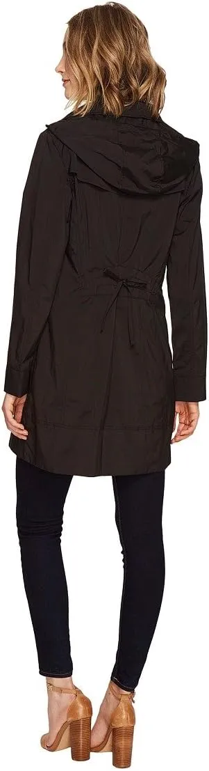 Cole Haan Women's Packable Hooded Rain Jacket with Bow