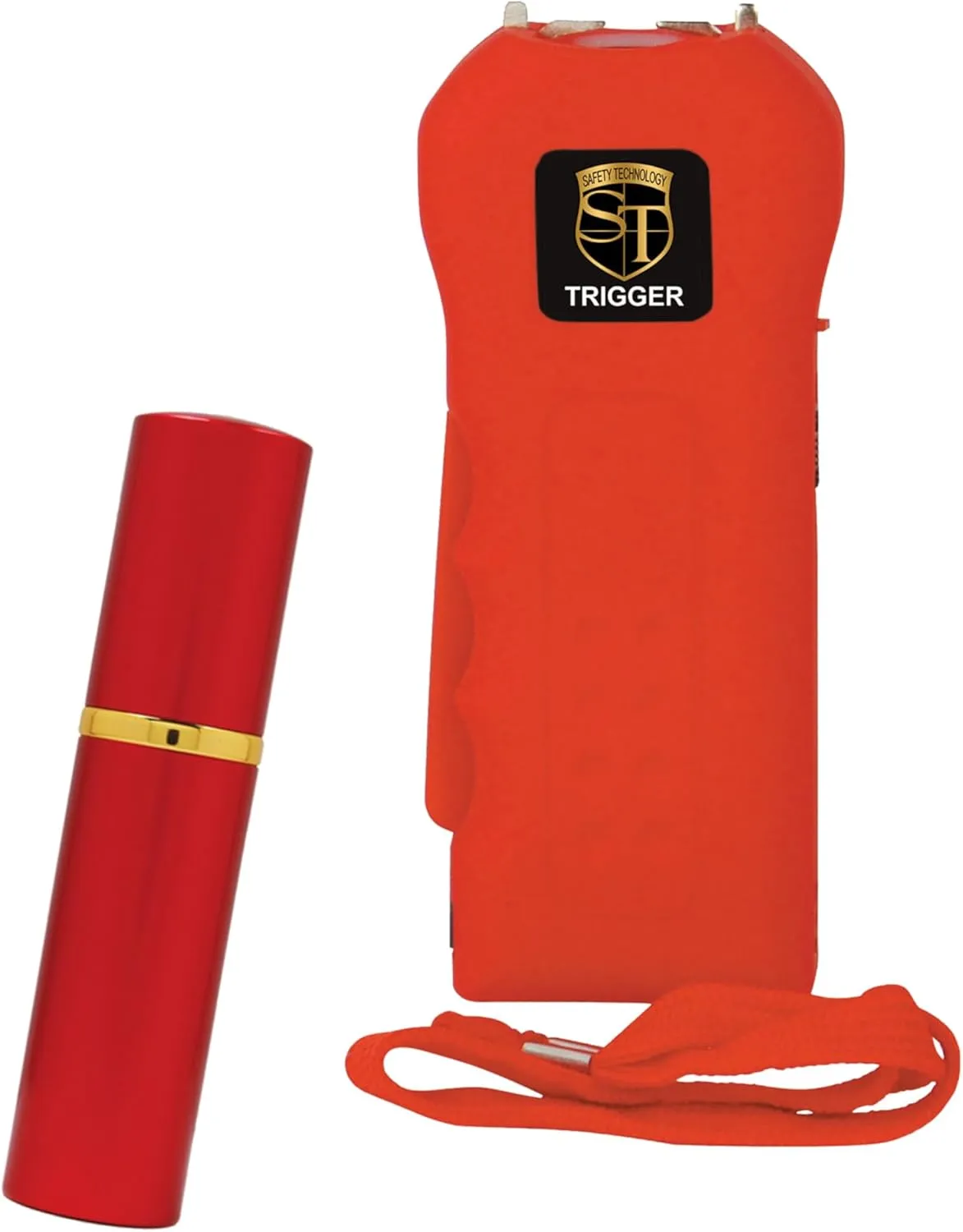College Bundle Red Safety Technology 75 MIL Trigger Stun Gun and Lipstick Pepper Spray - Lot of 2 as Shown