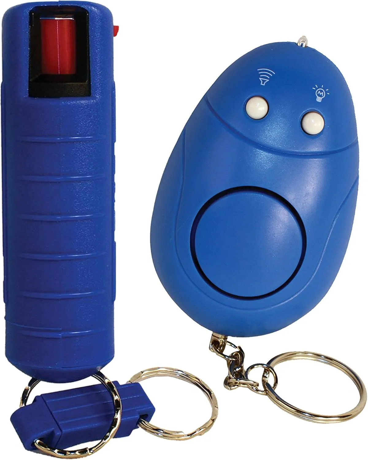 College Safety Bundle: Pepper Shot Blue 10% Pepper Spray, Personal Alarm with Light - Lot of 2 as Shown