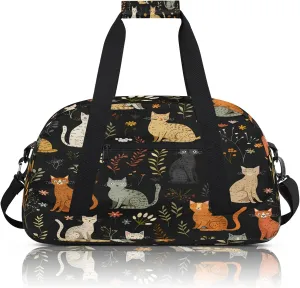 Colorful Cats Small Gym Bag 18 inch Carry On Duffel Bag for Weekender Travel Sports Workout Yoga Gymnastics Dance Ballet