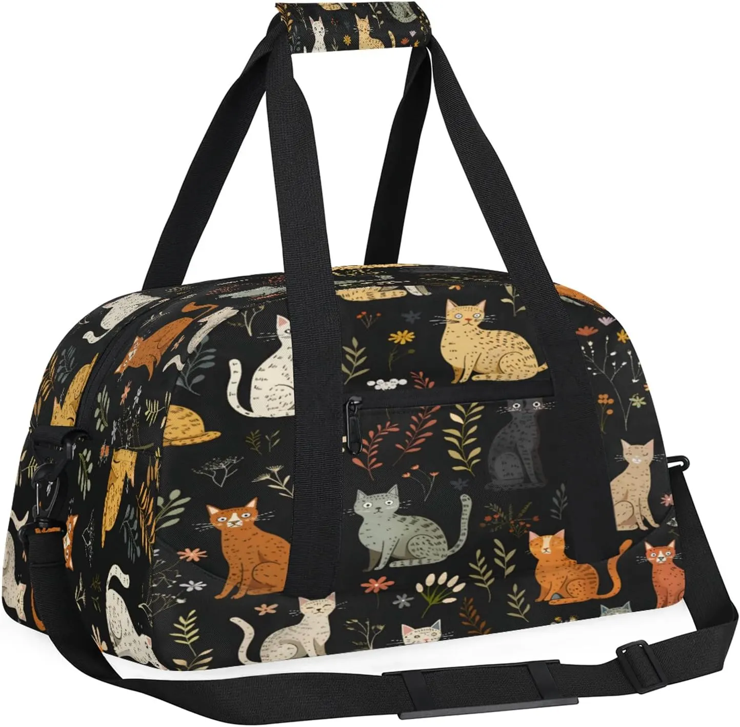 Colorful Cats Small Gym Bag 18 inch Carry On Duffel Bag for Weekender Travel Sports Workout Yoga Gymnastics Dance Ballet
