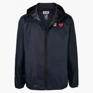 Comme Des Garcons Play X K Way Full Zip Packable Jacket Navy