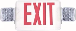 Commercial Electric Combo 14-Watt with NICAD 9.6-Volt Battery White Integrated LED Exit Sign and Emergency Light