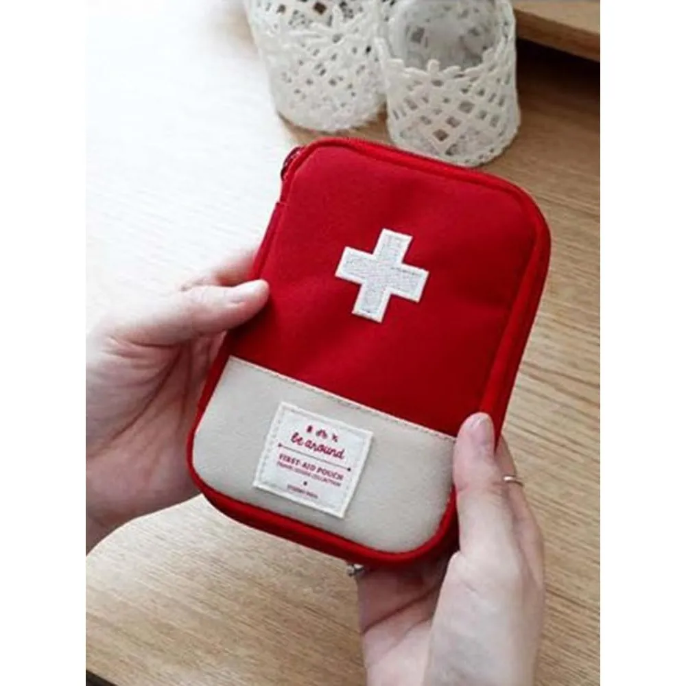 Compact Travel First Aid Kit Pouch [1 Qty], Mini Outdoor First Aid Kit, Portable Travel Medicine Kit, Emergency Kit Small.