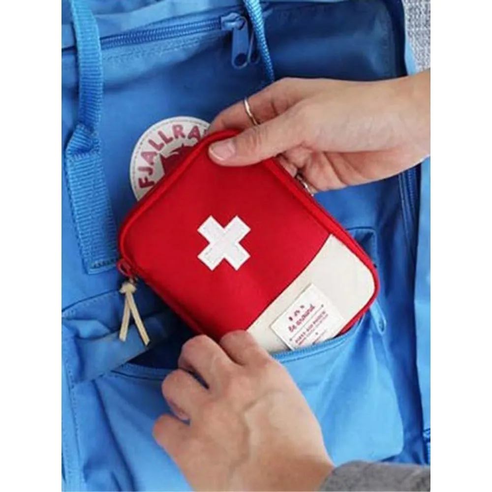 Compact Travel First Aid Kit Pouch [1 Qty], Mini Outdoor First Aid Kit, Portable Travel Medicine Kit, Emergency Kit Small.