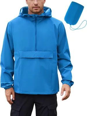 COOFANDY Men's Rain Jacket Waterproof Lightweight Packable Raincoat Pullover Windbreaker With Hood For Hiking Running