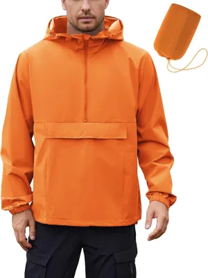 COOFANDY Men's Rain Jacket Waterproof Lightweight Packable Raincoat Pullover Windbreaker With Hood For Hiking Running