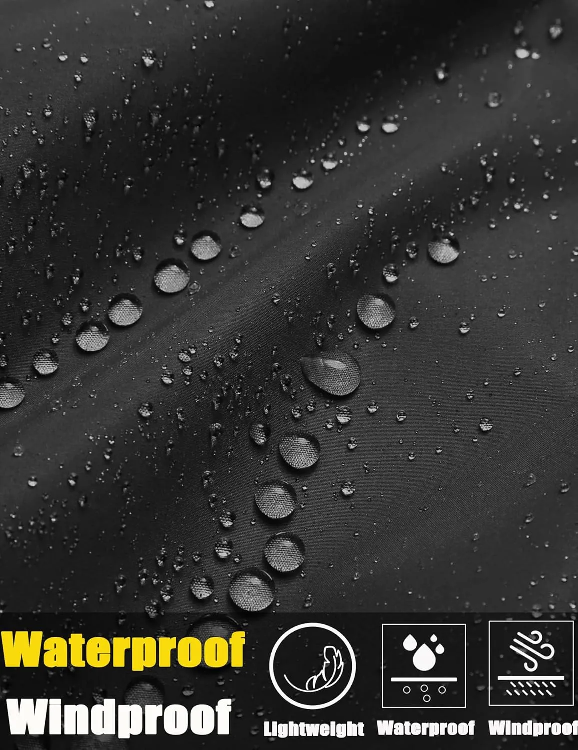COOFANDY Men's Rain Jacket Waterproof Lightweight Packable Raincoat Pullover Windbreaker With Hood For Hiking Running