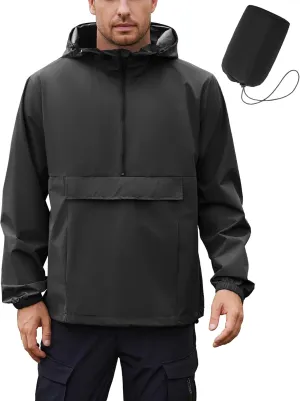 COOFANDY Men's Rain Jacket Waterproof Lightweight Packable Raincoat Pullover Windbreaker With Hood For Hiking Running