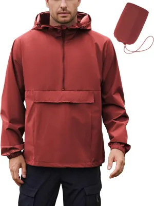 COOFANDY Men's Rain Jacket Waterproof Lightweight Packable Raincoat Pullover Windbreaker With Hood For Hiking Running