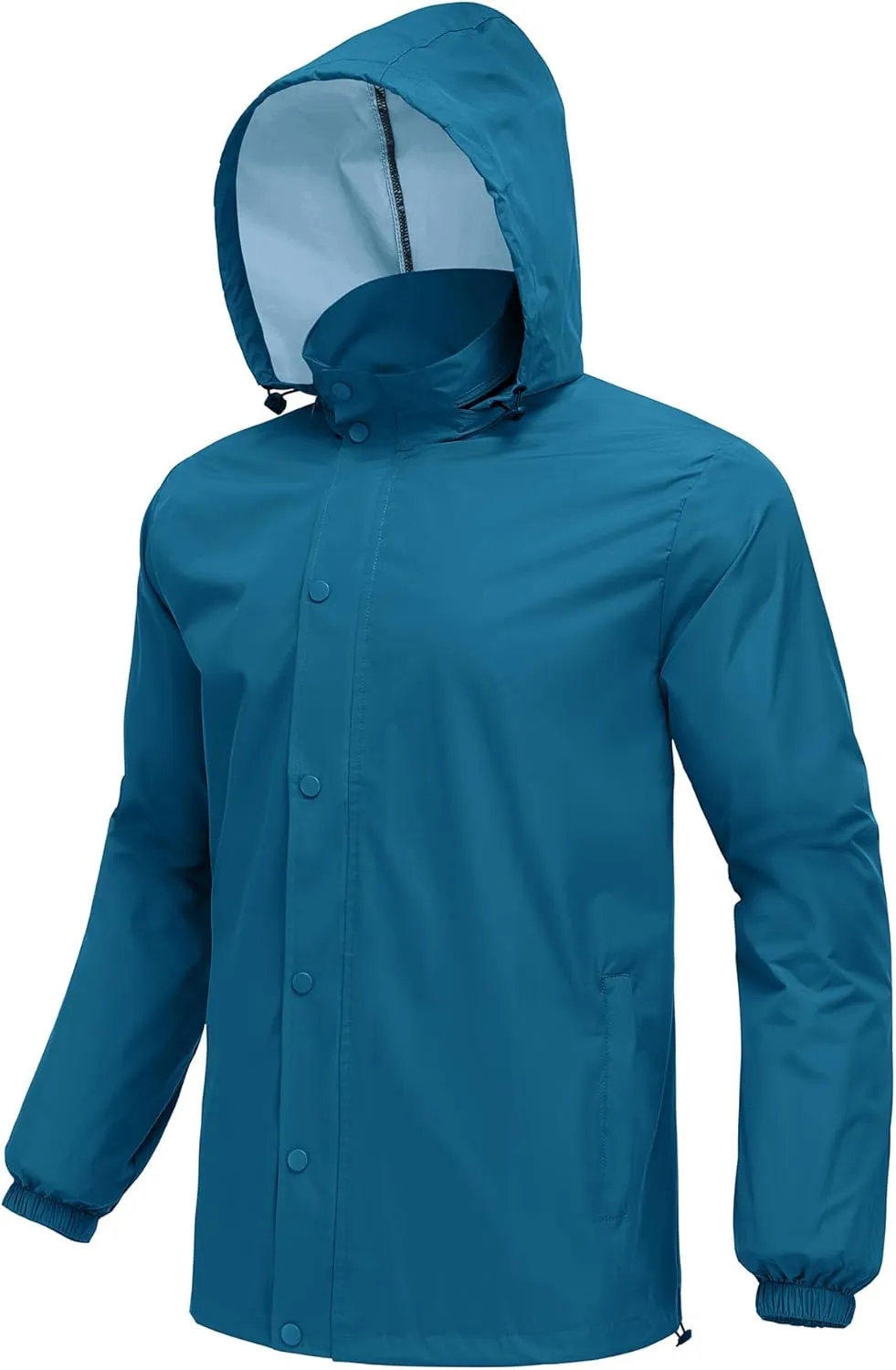 COOFANDY Men's Rain Jacket Waterproof Packable Raincoat Lightweight Rain Shell Hood Travel Golf Hiking Cycling Zip Pockets